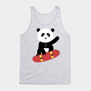 Panda on a skateboard Tank Top